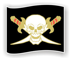Pegatina Bandera Pirata Calavera CAL0015