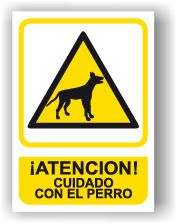 Señal - Cartel - Rotulo Atención Cuidado Con El Perro SEP0015