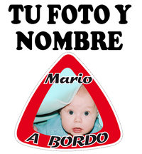 Pegatina Personalizada con Foto y Nombre Bebé a Bordo - bab068