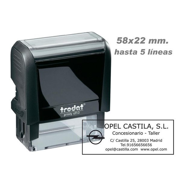 Sello Caucho Automático 58x22 mm hasta 5 líneas - Printy Trodat 4913