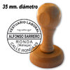 Sello Caucho Madera Redondo Personalizado 35 mm diámetro