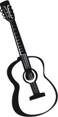 Pegatina Guitarra Española M0025